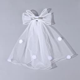 White Tulle Hair Clips For Girls Fairy Mesh Bow Large Hairpin Flower Barrette Summer Party Wedding Women Headdress Accessories