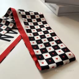 Black and White Checkerboard Women's Accessories Long Small Scarf Gray Silk Scarf Tied Princess Diana Bag Ribbon Wholesale