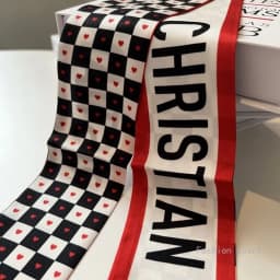 Black and White Checkerboard Women's Accessories Long Small Scarf Gray Silk Scarf Tied Princess Diana Bag Ribbon Wholesale