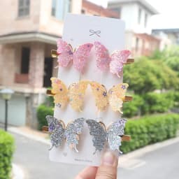 6/12Pcs Colorful Glitter Butterfly Hair Clips Girl Hairpins Barrettes Women Sweet Hair Ornament Fashion Hair Accessories