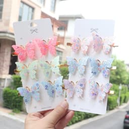 6/12Pcs Colorful Glitter Butterfly Hair Clips Girl Hairpins Barrettes Women Sweet Hair Ornament Fashion Hair Accessories