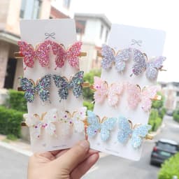 6/12Pcs Colorful Glitter Butterfly Hair Clips Girl Hairpins Barrettes Women Sweet Hair Ornament Fashion Hair Accessories