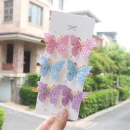 6/12Pcs Colorful Glitter Butterfly Hair Clips Girl Hairpins Barrettes Women Sweet Hair Ornament Fashion Hair Accessories