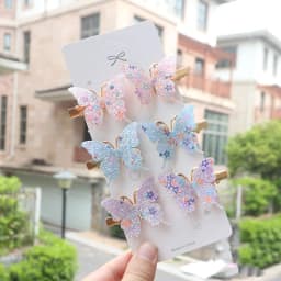 6/12Pcs Colorful Glitter Butterfly Hair Clips Girl Hairpins Barrettes Women Sweet Hair Ornament Fashion Hair Accessories