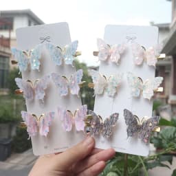 6/12Pcs Colorful Glitter Butterfly Hair Clips Girl Hairpins Barrettes Women Sweet Hair Ornament Fashion Hair Accessories
