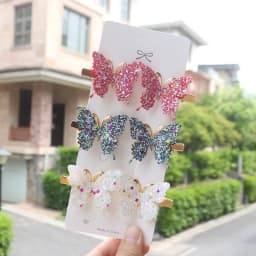6/12Pcs Colorful Glitter Butterfly Hair Clips Girl Hairpins Barrettes Women Sweet Hair Ornament Fashion Hair Accessories