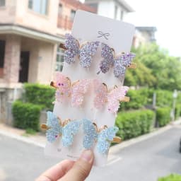 6/12Pcs Colorful Glitter Butterfly Hair Clips Girl Hairpins Barrettes Women Sweet Hair Ornament Fashion Hair Accessories