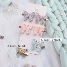 6/12Pcs Colorful Glitter Butterfly Hair Clips Girl Hairpins Barrettes Women Sweet Hair Ornament Fashion Hair Accessories