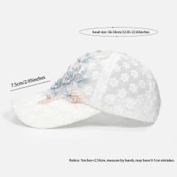 Lace Hollow out Breathable Women's Baseball Cap White Embroidery Elegant Hat