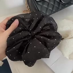 Fashion Rhinestone Mesh Hairband Chiffon Scrunchies Women Korean Silk Elastic Hair Tie Ponytail Holder Headwear Hair Accessories