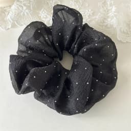 Fashion Rhinestone Mesh Hairband Chiffon Scrunchies Women Korean Silk Elastic Hair Tie Ponytail Holder Headwear Hair Accessories