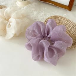 Fashion Rhinestone Mesh Hairband Chiffon Scrunchies Women Korean Silk Elastic Hair Tie Ponytail Holder Headwear Hair Accessories