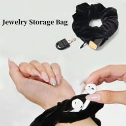 1PC Portable Hidden Safe Sight Secret Hair Tie Storage Case Hair Scrunchie With Zipper Hide Key Cash Jewelry Hair Accessories