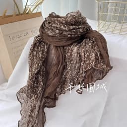 New Retro Art Cotton and Hemp Folded Thin Versatile Shawl with Small Fragmented Flower Scarf and Japanese Autumn and Winter