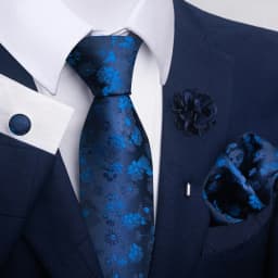 Brand Fashion Luxurious Green Floral Necktie Pocket Square Cufflinks Brooch Set Man Suit Accessories Birthday Present