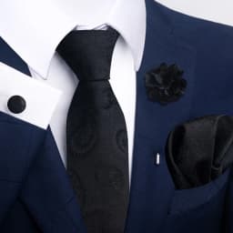 Brand Fashion Luxurious Green Floral Necktie Pocket Square Cufflinks Brooch Set Man Suit Accessories Birthday Present