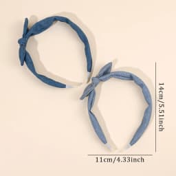 2Pcs Trendy Bow Hair Bands Girls Sweet Vintage Knotted Headband Head Hoop Children Kids Women Korean Style Headdress Accessories