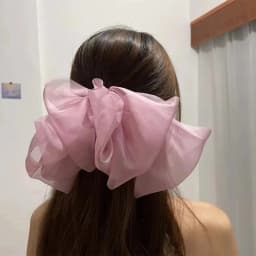 Elegant Snow Chiffon Bow Spring Clip for Stylish Women's Hair Styling Accessories