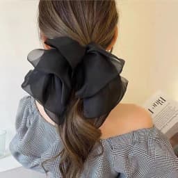 Elegant Snow Chiffon Bow Spring Clip for Stylish Women's Hair Styling Accessories