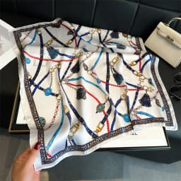 New Four Seasons Fashion Print Silk Square Scarf 70x70cm Fashionable Four Seasons Headband Luxury Sunscreen Shawl Bandannas