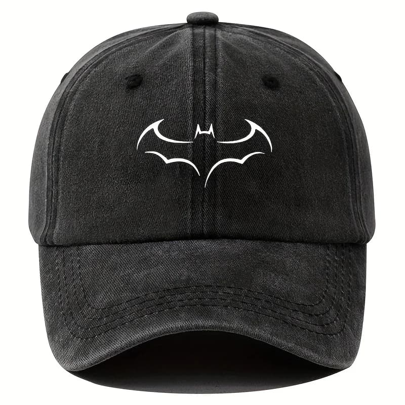 Men's baseball cap outdoor versatile casual soft top hat casual dad truck hat retro washed bat print hip-hop hat