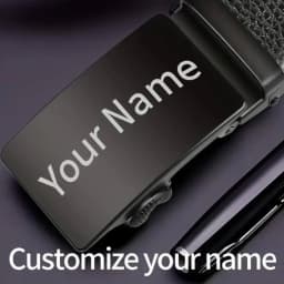 Custom Engraved Men's Belt - Personalized Automatic Buckle Belts Great Gift for Boyfriend, Father on Valentine's Day, Birthdays