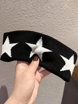 1/2Pcs Black White Star Headbands for Women Girls Yoga Workout No Slip Soft Hair Accessories Head Wraps Fashion Hairbands