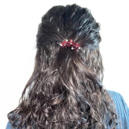 High-end New Year Red Hairpin for Women Rhinestones Glazed Flowers One-word Clip Metal Side Bangs Hair Clips