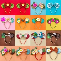 Disney Maui Hook Hair Accessories for Girls Mickey Ears Headbands Women Cartoon Moana Hairbands Kids Frangipani Flowers Headwear