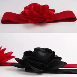 Ladies Large Flowers Wide Belt Fashion Party Waist Belts Dress Tight Elastic Cummerbund Spring Summer Waistband
