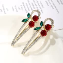 2pcs Fashionable, sweet and cute, pearl cherry hairpin, side clip, forehead bangs, broken hair, hairpin, hairpin headpiece