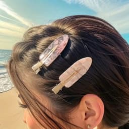 2PCS No Bend Hair Clips for Women Girls Pink Acrylic Acetic Hair Styling Seamless Hair Barrettes Tool Hair Accessories