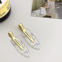 2PCS No Bend Hair Clips for Women Girls Pink Acrylic Acetic Hair Styling Seamless Hair Barrettes Tool Hair Accessories