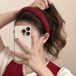 Rose Red Wide-brimmed Sponge Hair Band Women Fairy Temperament Headband Tweed Head Hoop Hairband Princess Girls Hair Accessories