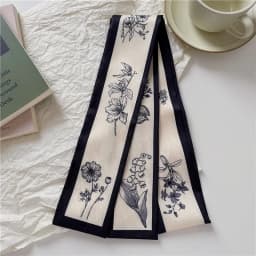 Romantic flower season pastoral silk scarf tied for Women, Lightweight Versatile Bandana Style, Daily Office Party Vacation Boho