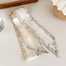 Romantic flower season pastoral silk scarf tied for Women, Lightweight Versatile Bandana Style, Daily Office Party Vacation Boho