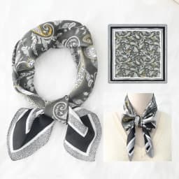 Luxury Paisley Print Small Square Scarf Simulated Silk Thin Neck Scarf Mature Style Sunscreen Headscarf For Women 70*70cm