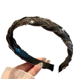 French Vintage Headband hair woman Denim Blue Rhinestone Wrapped Hair Bands Korean style Fried Dough Twists Braid Hair clips