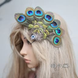 Peacock Women Hair Clip Feather Wedding Headband Headwear Carnival Fancy Dress Hair Pin Hairpin Hair Accessories