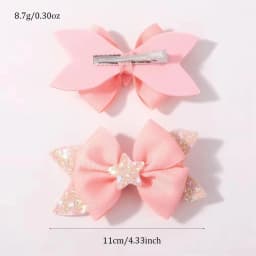 BABY BOWS 2Pcs 4.33inch Star Glitter Bow Hair Clips for Girls Boutique Ribbon Dovetail Barrette Headwear Kids Hair Accessories