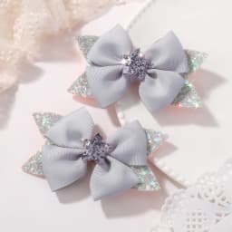 BABY BOWS 2Pcs 4.33inch Star Glitter Bow Hair Clips for Girls Boutique Ribbon Dovetail Barrette Headwear Kids Hair Accessories
