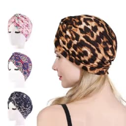 New Flower Print Knot Turban Hat Bandana Cancer Chemo Beanies Headwrap Caps Bonnet Elastic Hair Headband Inner Hijabs Turbante