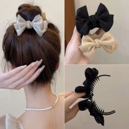 1pc New Elegant Bowknot Bun Claw Clip Internet Celebrity Temperament Hair Clip for Women Rear of Head Clip Accessories