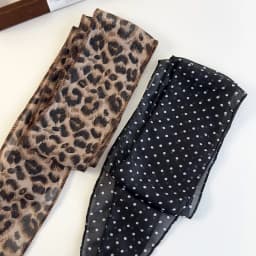 K-Style Animal Print Polka Dot Scarf Belt Boho Hair Band TikTok Viral Spring Summer Satin Accessories Luxe Versatile Scarf