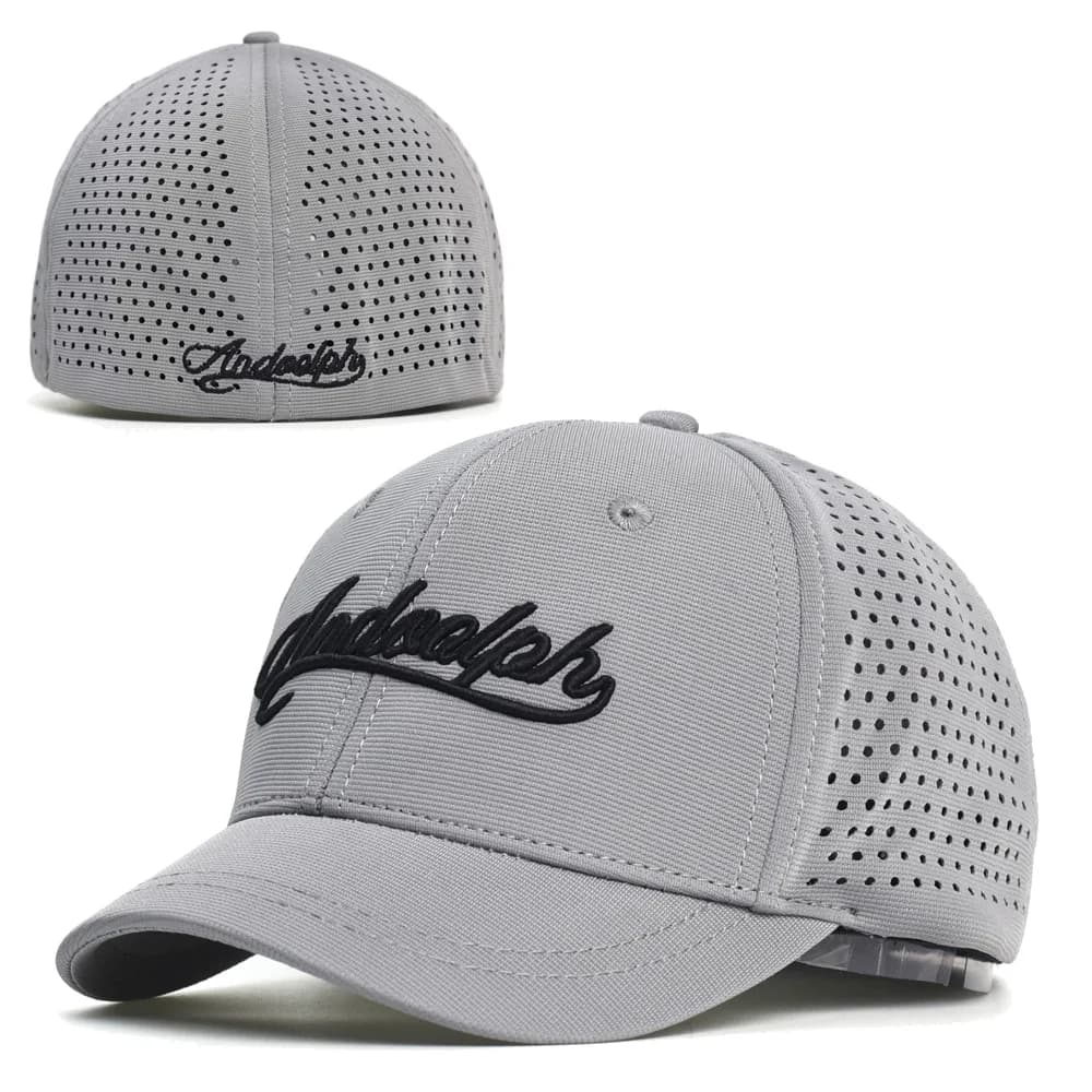 Mesh Short Brim Back Closed Baseball Cap Men Women Breathable Snapback Hats Fitted Dad Hat Adjustable Solid Trucker Style
