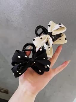 Elegant Lady Bow Hair Claws Crab for Women Dot Print Knot Hairpins Korean Girls Hair Clips Accessories
