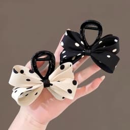 Elegant Lady Bow Hair Claws Crab for Women Dot Print Knot Hairpins Korean Girls Hair Clips Accessories