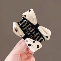 Elegant Lady Bow Hair Claws Crab for Women Dot Print Knot Hairpins Korean Girls Hair Clips Accessories