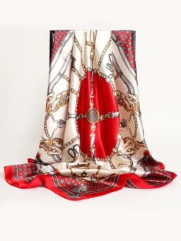 Fashion 90cm Square Silk Scarves Women Hijab Satin Print Kerchief Femme Head Scarf Foulard Bandana Beach Pareo Shawl Wrap Hijab