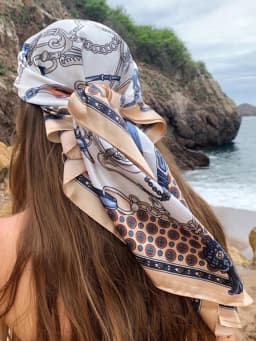 Fashion 90cm Square Silk Scarves Women Hijab Satin Print Kerchief Femme Head Scarf Foulard Bandana Beach Pareo Shawl Wrap Hijab
